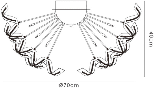 Diyas Esme 70cm 20 Light G4 Polished Chrome/Crystal, NOT LED/CFL Compatible Ceiling Light Fitting