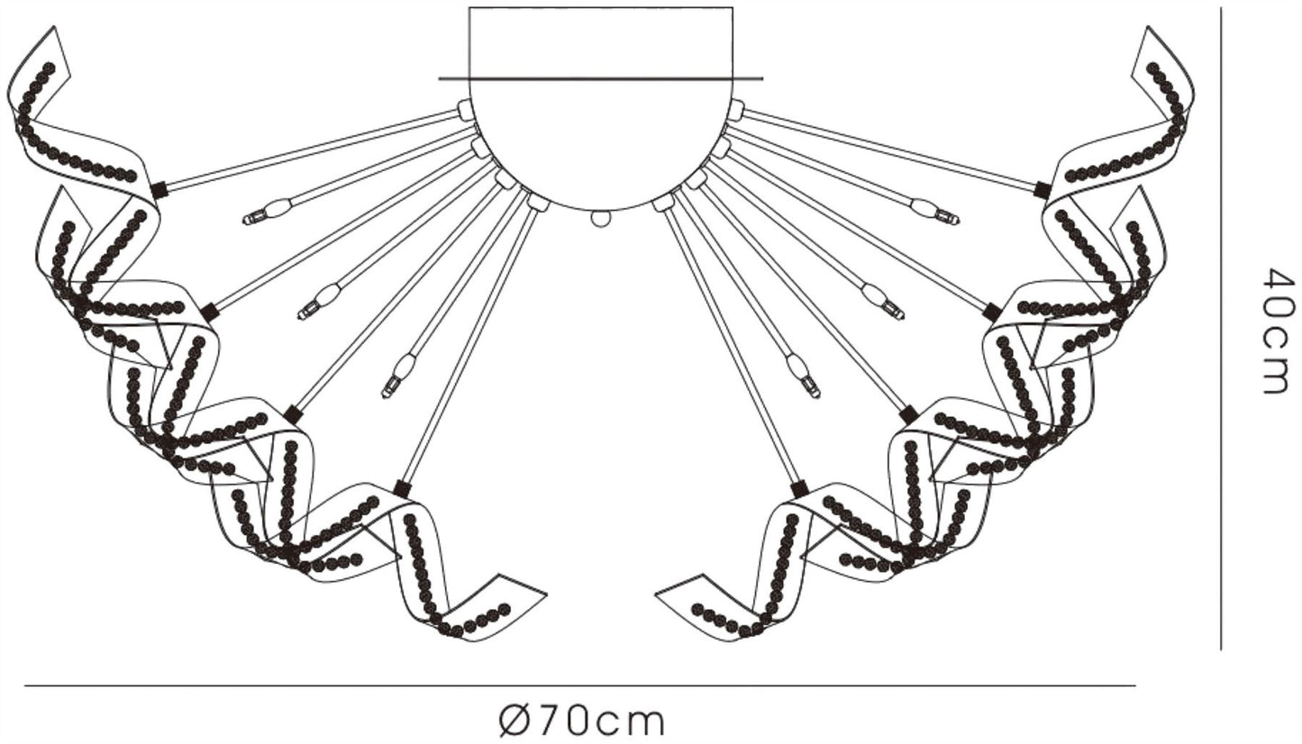 Diyas Esme 70cm  20 Light G4 Polished Chrome/Crystal, NOT LED/CFL Compatible Ceiling Light Fitting