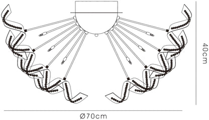 Diyas Esme 70cm  20 Light G4 Polished Chrome/Crystal, NOT LED/CFL Compatible Ceiling Light Fitting