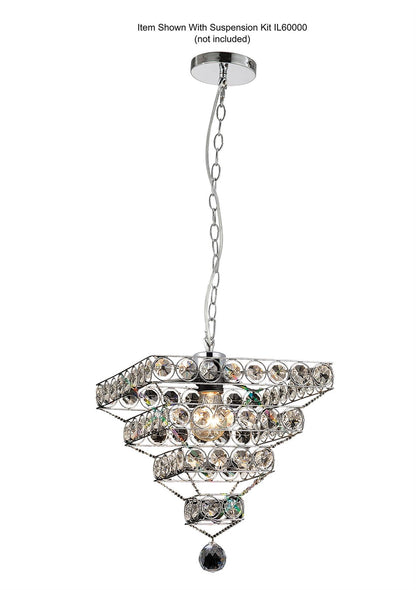 Diyas Kudo Crystal Pyramid Non-Electric SHADE ONLY Polished Chrome/Crystal