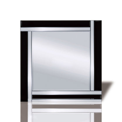 Diyas Home Nevada Detailed Mirror 60cm x 60cm Black Boarder Cut (Can Only Be Shipped On A Pallet, Additional Charges May Apply.) Mirrors