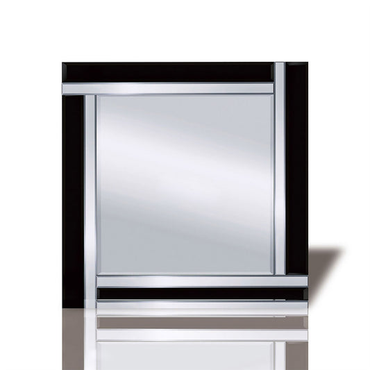 Diyas Home Nevada Detailed Mirror 60cm x 60cm Black Boarder Cut (Can Only Be Shipped On A Pallet, Additional Charges May Apply.) Mirrors