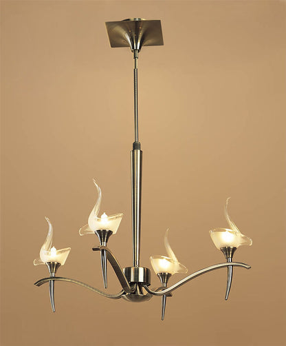 Mantra Viena 53cm Telescopic Pendant Round 4 Light G9, Antique Brass