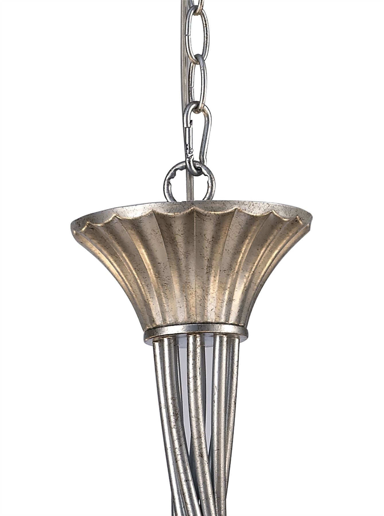 Mantra M6207 Paola Pendant 95cm Round, 8 x E14 (Max 40W), Silver Painting, Black Shades