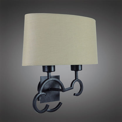 Mantra M5215 Argi Wall Light 2 Light E27 with Taupe Shade Brown Oxide