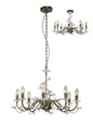 Diyas Willow 64cm  WITHOUT SHADE 8 Light E14 Antique Brass/Crystal Ceiling Pendant Light Fitting