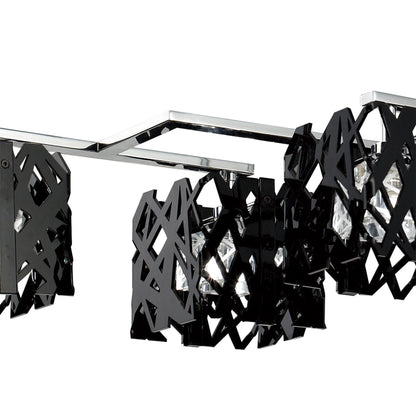 Mantra Tokio Rectangular Telescopic 6 Light G9 Line, Gloss Black/Polished Chrome