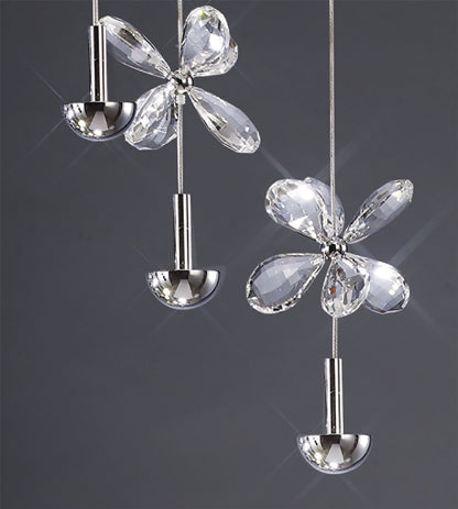 Diyas Aviva 30cm  6 Light 4000K LED Polished Chrome/Crystal Ceiling Pendant Light Fitting