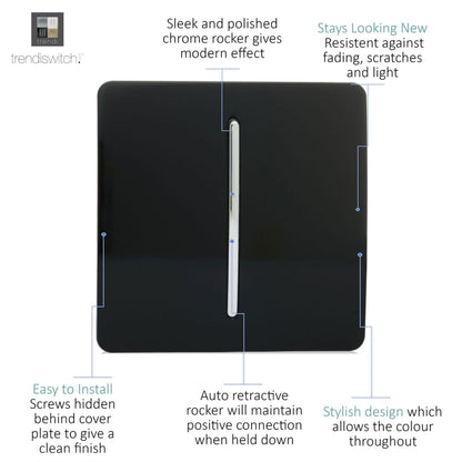 Trendi 1 Gang Retractive Black