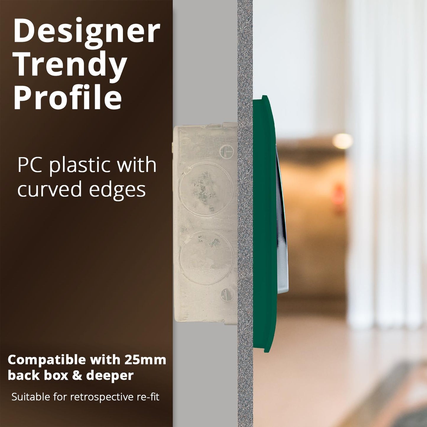 Trendi Artistic Modern Glossy  Home Automation Switch Dark Green