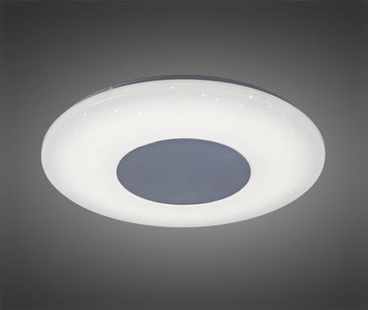 Mantra Fusion Reef I M5933 Reef Ceiling 45cm Round 48W LED 3000-6500K Tuneable, 3500lm, Remote Control Chrome/ White, 3yrs Warranty - M5933 Ceiling