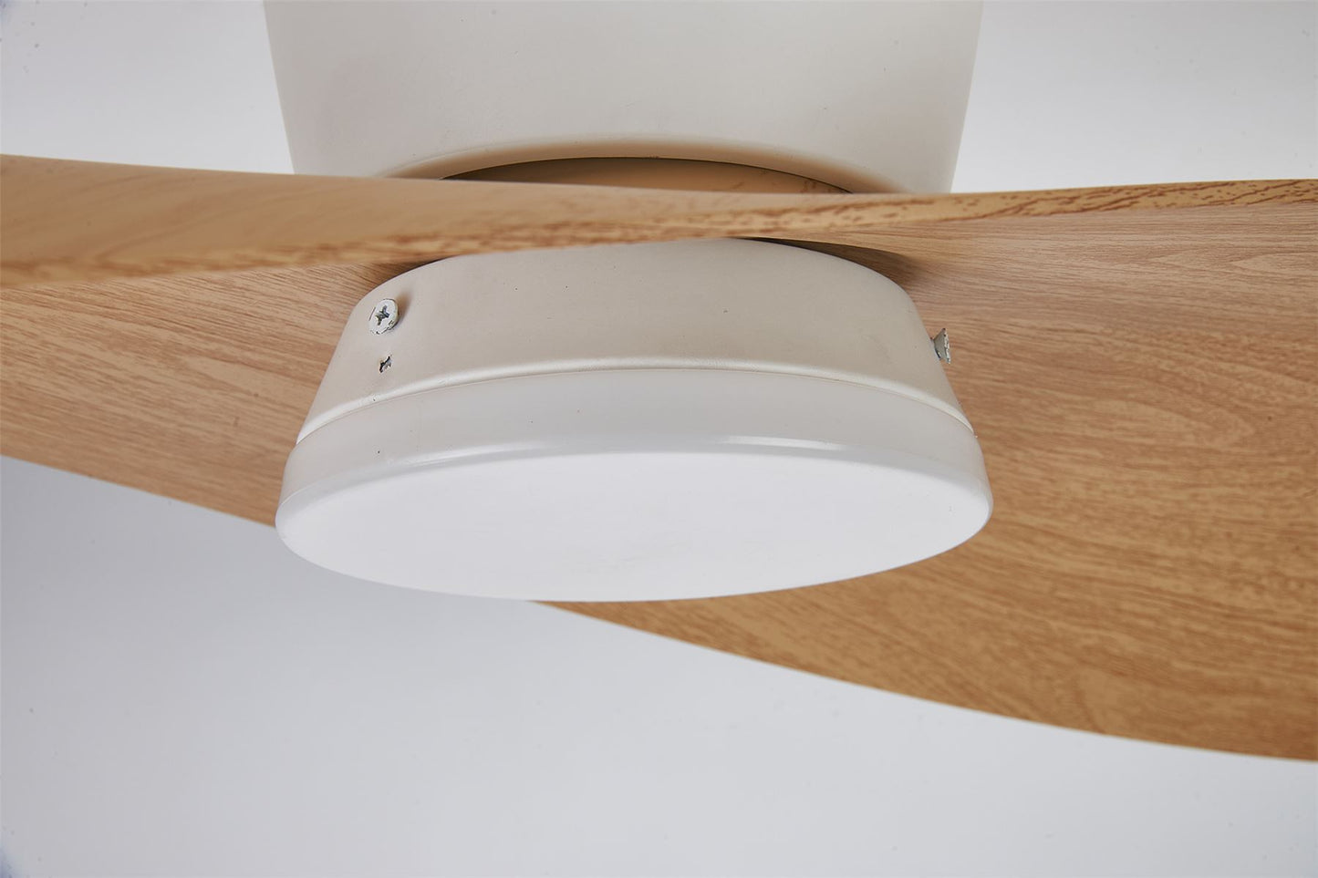 Surfer 112 x 30cm 18W LED Dimmable Ceiling Light With Built-In 40W DC Fan, 3000-5000K Remote Control, 3600lm, White/Wood, 5yrs Warranty