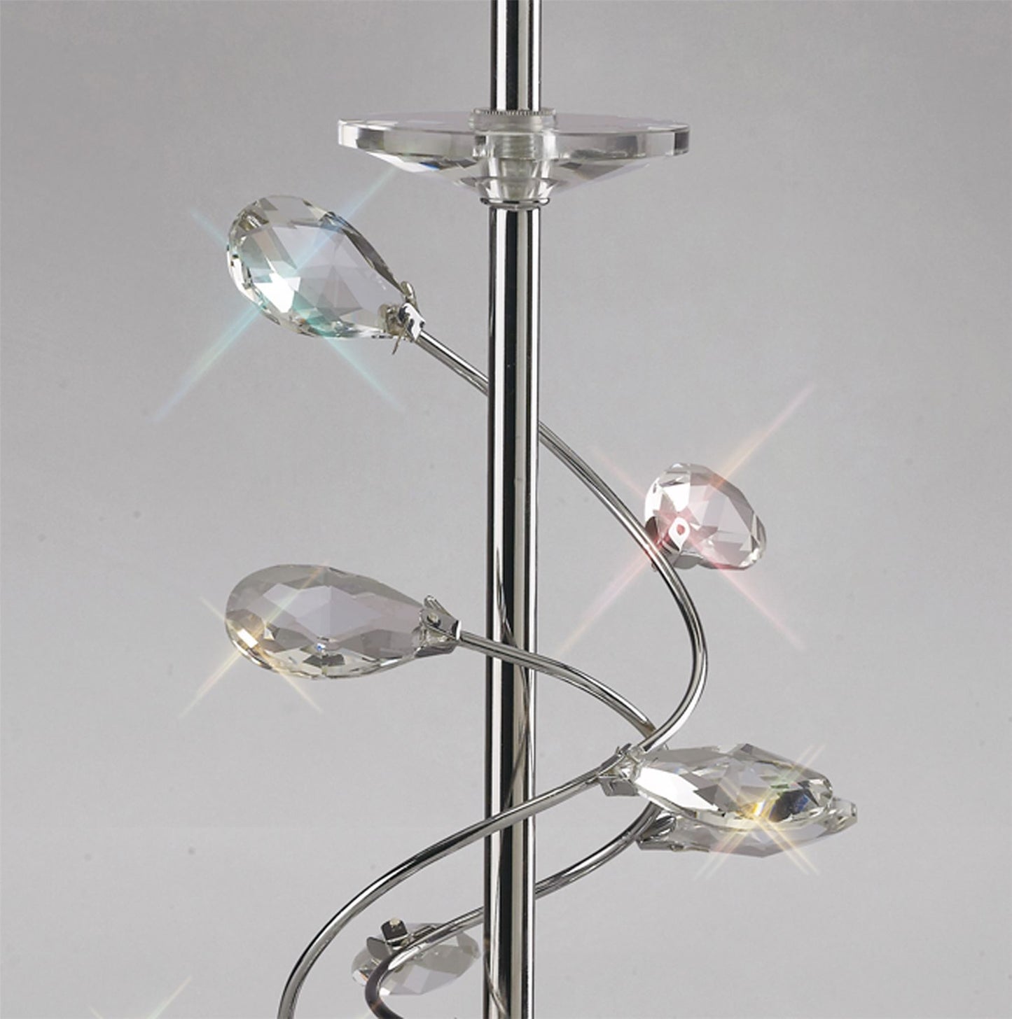 Diyas Willow Crystal Table Lamp with White Shade 1 Light E27 Polished Chrome