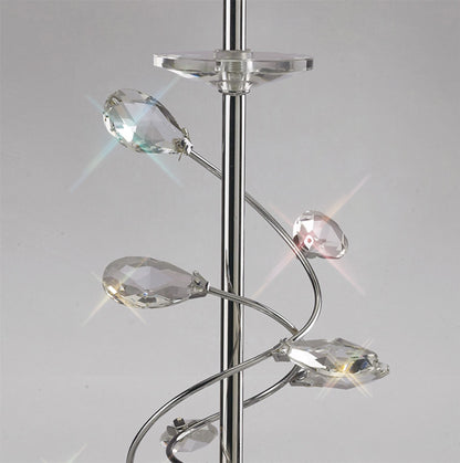 Diyas Willow Crystal Table Lamp with White Shade 1 Light E27 Polished Chrome