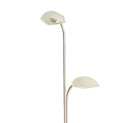 Diyas Udine Floor Lamp with In-Line Dimmer 2 Light G9 Satin Chrome/Frosted Glass, NOT LED/CFL Compatible