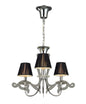 Mantra Acanto 48cm Pendant Round 3 Light E14, Polished Chrome with Black Shades