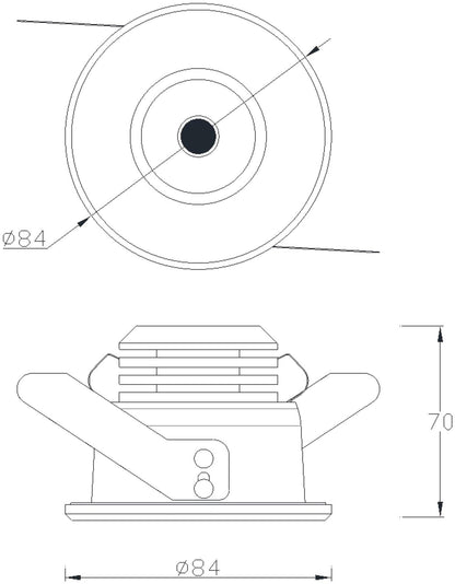 Mantra Fusion Cies Downlight 8.4cm Round 7W COB LED 3000K, 590lm, IP54, Matt White, Driver Included, 3yrs Warranty