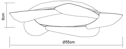 Mantra Mistral LED M3807 Mistral Ceiling 30W LED 3000K, 2700lm, Polished Chrome/Frosted Acrylic, 3yrs Warranty - M3807 Ceiling