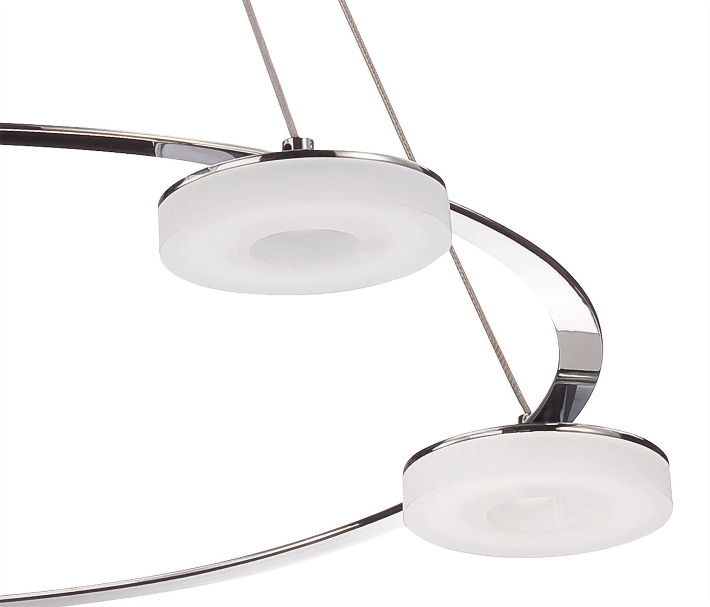Mantra Fusion Nimbus 60cm Pendant 5 Light 25W LED 3000K, 2200lm, Polished Chrome/Frosted Acrylic, 3yrs Warranty