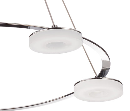 Mantra Fusion Nimbus 60cm Pendant 5 Light 25W LED 3000K, 2200lm, Polished Chrome/Frosted Acrylic, 3yrs Warranty