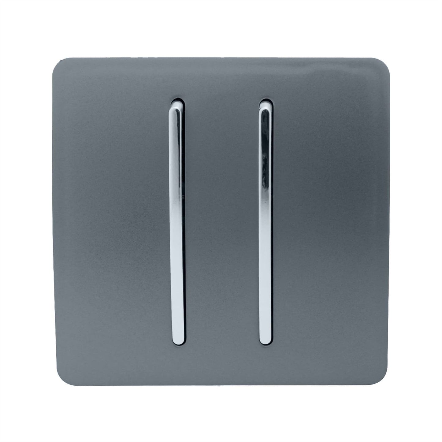 Trendi 2 Gang Artistic Modern Glossy Tactile Home Automation Switch Warm Grey