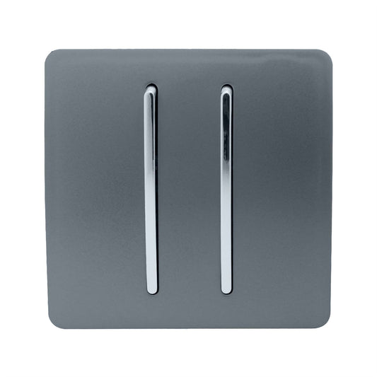 Trendi 2 Gang Artistic Modern Glossy Tactile Home Automation Switch Warm Grey