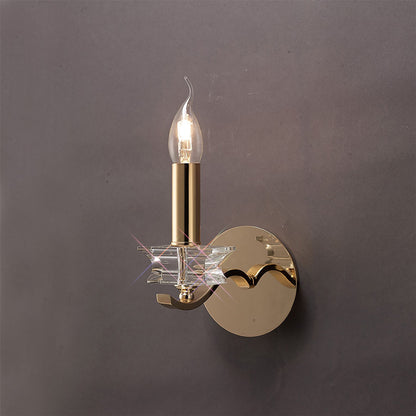 Diyas Nydia Wall Light 1 Light E14 French Gold/Crystal