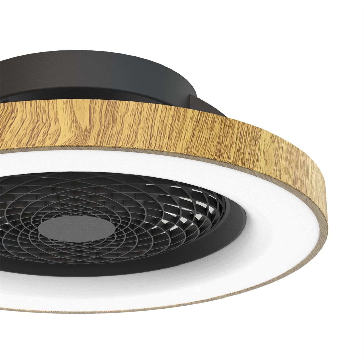 Tibet 65cm 70W LED Dimmable Ceiling Light With 35W DC Reversible Fan Remote, APP & Alexa/Google Voice, 3900lm, Wood Effect/Black, 5yrs Warranty