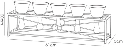 Diyas Home (DH) Tessa Candle Holder 5 Polished Chrome/Clear Glass Art