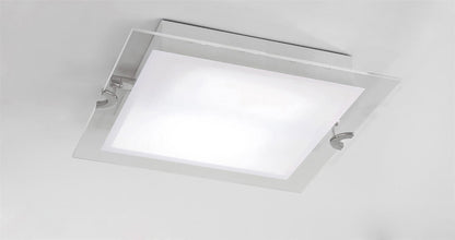 Mantra Fusion Melbourne Square Ceiling 15W LED 3000K, 1350lm, Polished Chrome/Frosted White Glass, 3yrs Warranty Ceiling