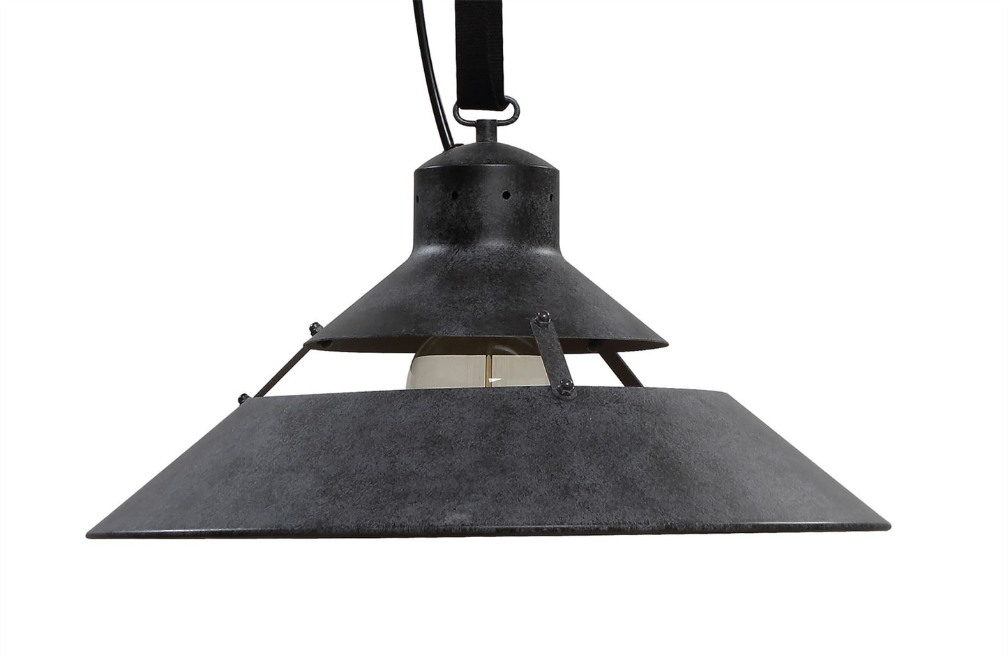 Mantra M5440 Industrial Ceiling 1 Light 40W E27 Large, Oxide Metal, Black Belt