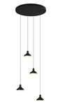 Mantra Fusion Sirio 45cm 4 Light Round Pendant, 32W LED, 3000K, 2360lm, Black, 3yrs Warranty