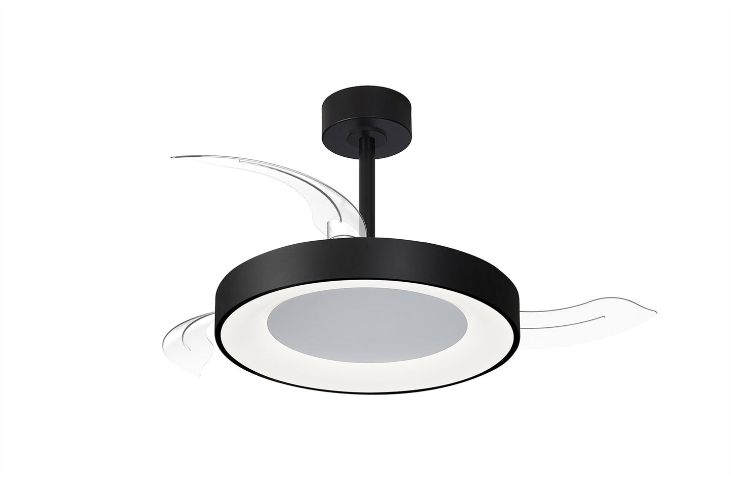 Niseko Fan S 40cm 45W LED Dimmable Ceiling Light With Built-In 25W DC Fan, 2700-5000K Remote Control, 5000lm, Black, 5yrs Warranty
