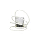 Diyas Home (DH) Oreo Candle Holder 4 Ring Small White/Clear Glass Art