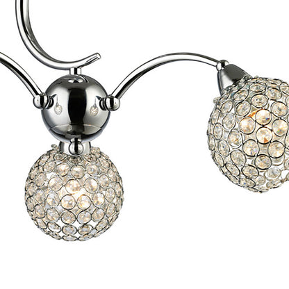 Diyas Escado 56cm Semi Flush 3 Light E14 Polished Chrome/Crystal
