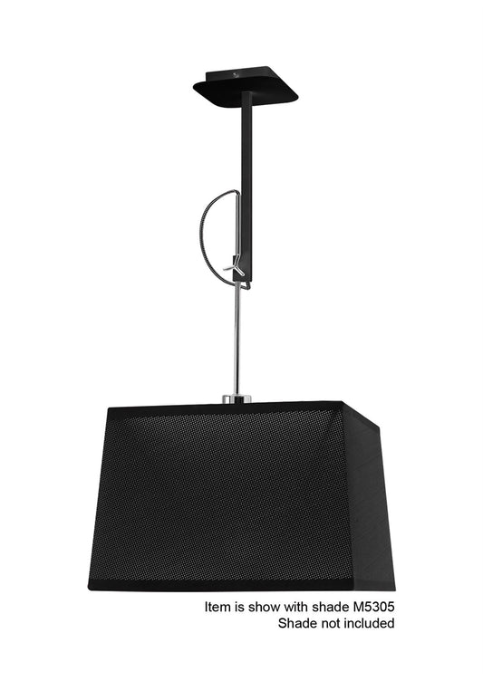 Mantra M5301 Habana Telescopic Square Pendant 1 Light WITHOUT SHADE E27 Black/Polished Chrome
