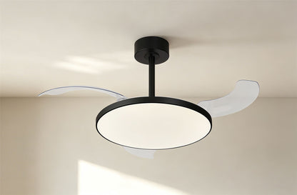 Slim Fan 50cm 50W LED Dimmable Ceiling Light With Built-In 30W DC Fan, 2700-5000K Remote Control, 5500lm, Black, 5yrs Warranty