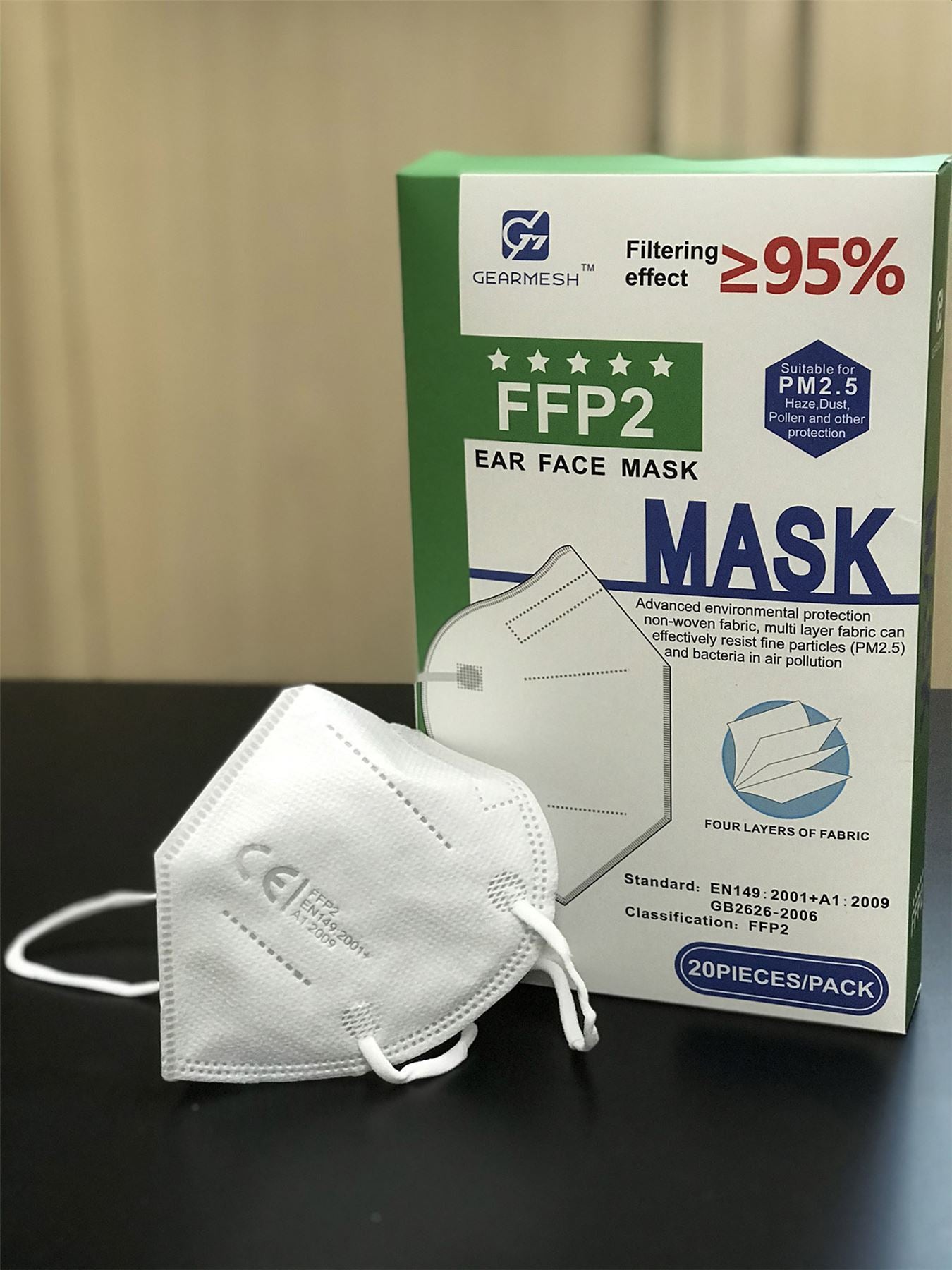 Deco Additions KN95/FFP2 4 Layer Mask, (2 Packs 10) High Standard PP Non-Woven Fabrics, Effectively Resist Fine Particles (PM2.5) >=95%, Breathable & Comfortable.