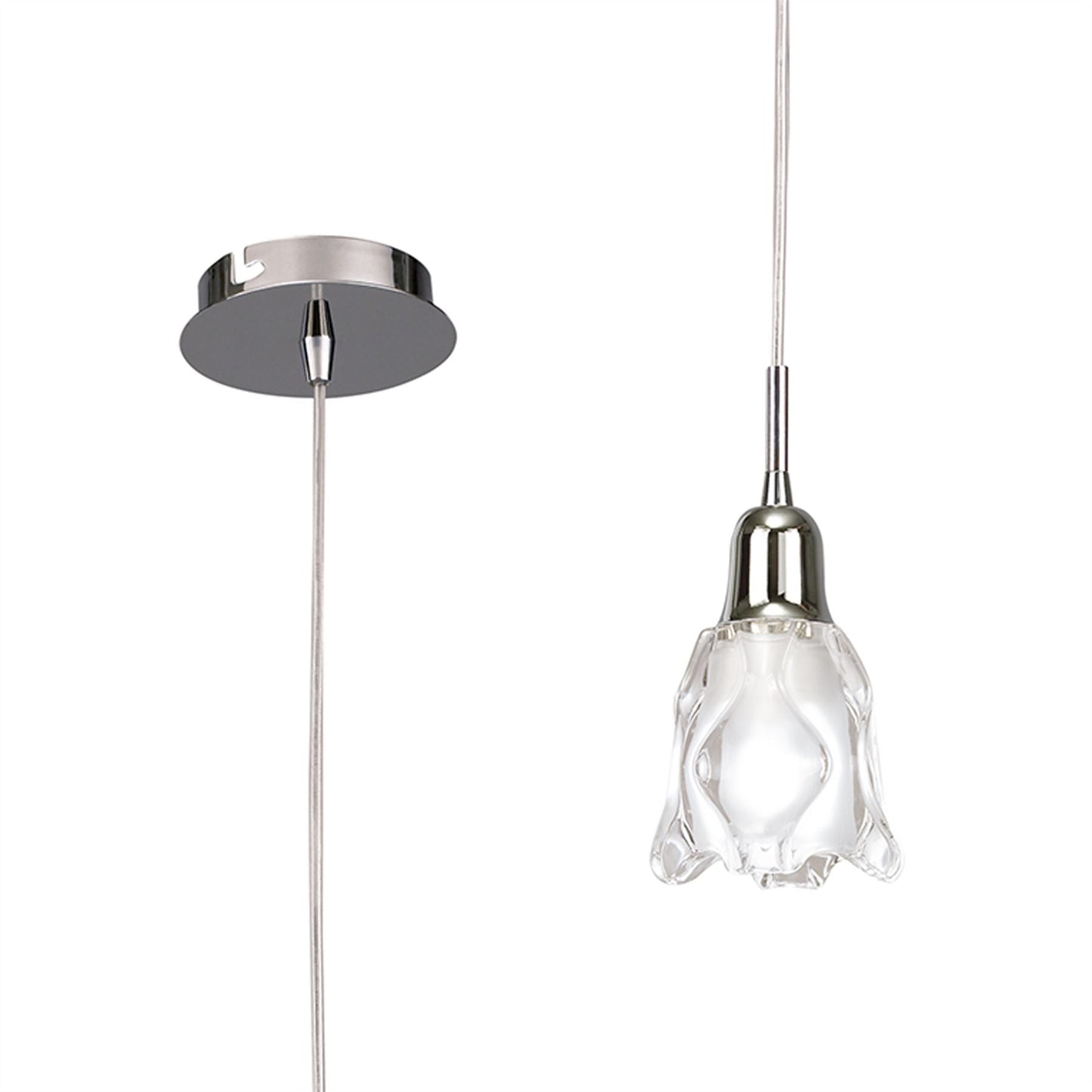 Mantra Amel 12cm Pendant 1 Light L1/SGU10, Polished Chrome, CFL Lamps INCLUDED
