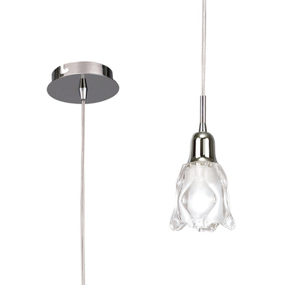 Mantra Amel 12cm Pendant 1 Light L1/SGU10, Polished Chrome, CFL Lamps INCLUDED