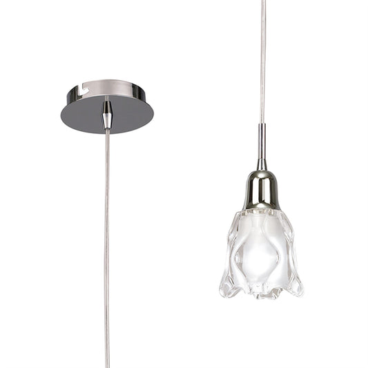 Mantra Amel 12cm Pendant 1 Light L1/SGU10, Polished Chrome, CFL Lamps INCLUDED