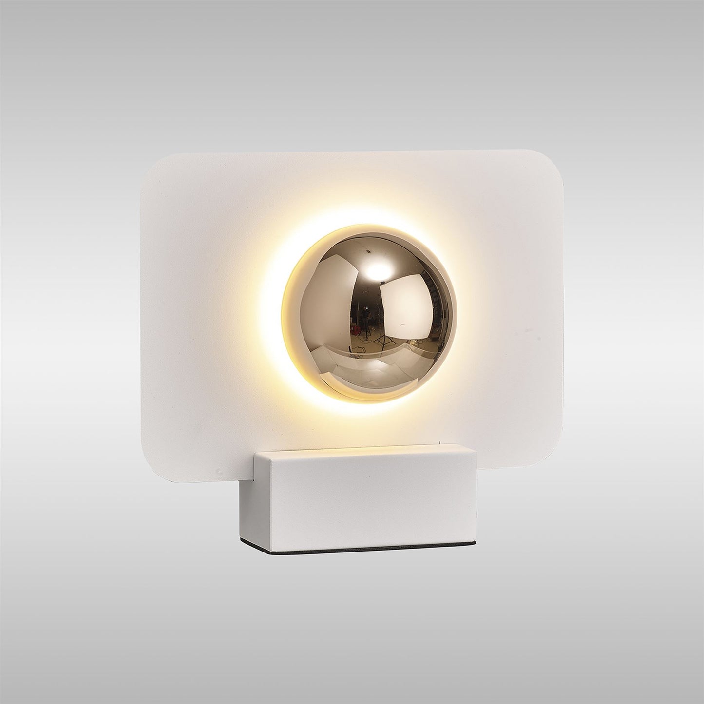 Mantra Alba 25cm Table Lamp, 8W LED, 3000K, 640lm, White/French Gold, 3yrs Warranty