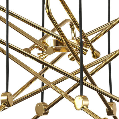 Mantra Jazz Oro M5895 Jazz Pendant, 88cm Round, 6 x E27 (Max 20W), Polished Gold