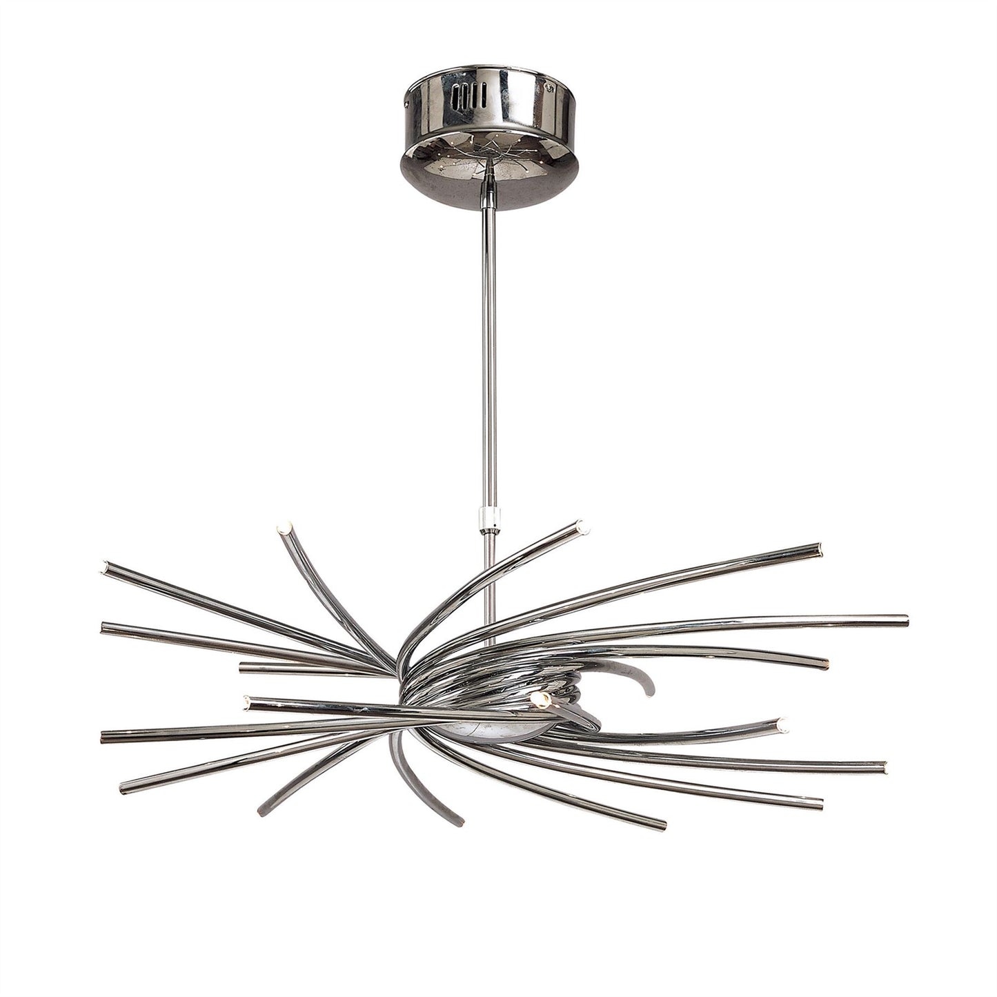 Mantra Aire 66cm Telescopic Pendant 20 Light G4 Curved Arms, Polished Chrome, NOT LED/CFL Compatible