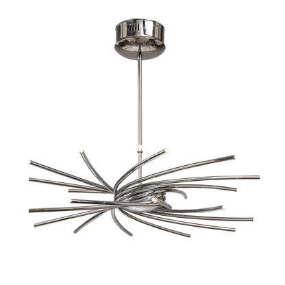 Mantra Aire 66cm Telescopic Pendant 20 Light G4 Curved Arms, Polished Chrome, NOT LED/CFL Compatible
