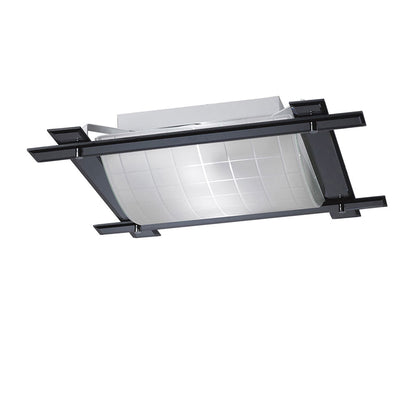 Diyas Leo Square Flush  3 Light E27 Black Chrome/Smoked Mirror Ceiling Light Fitting
