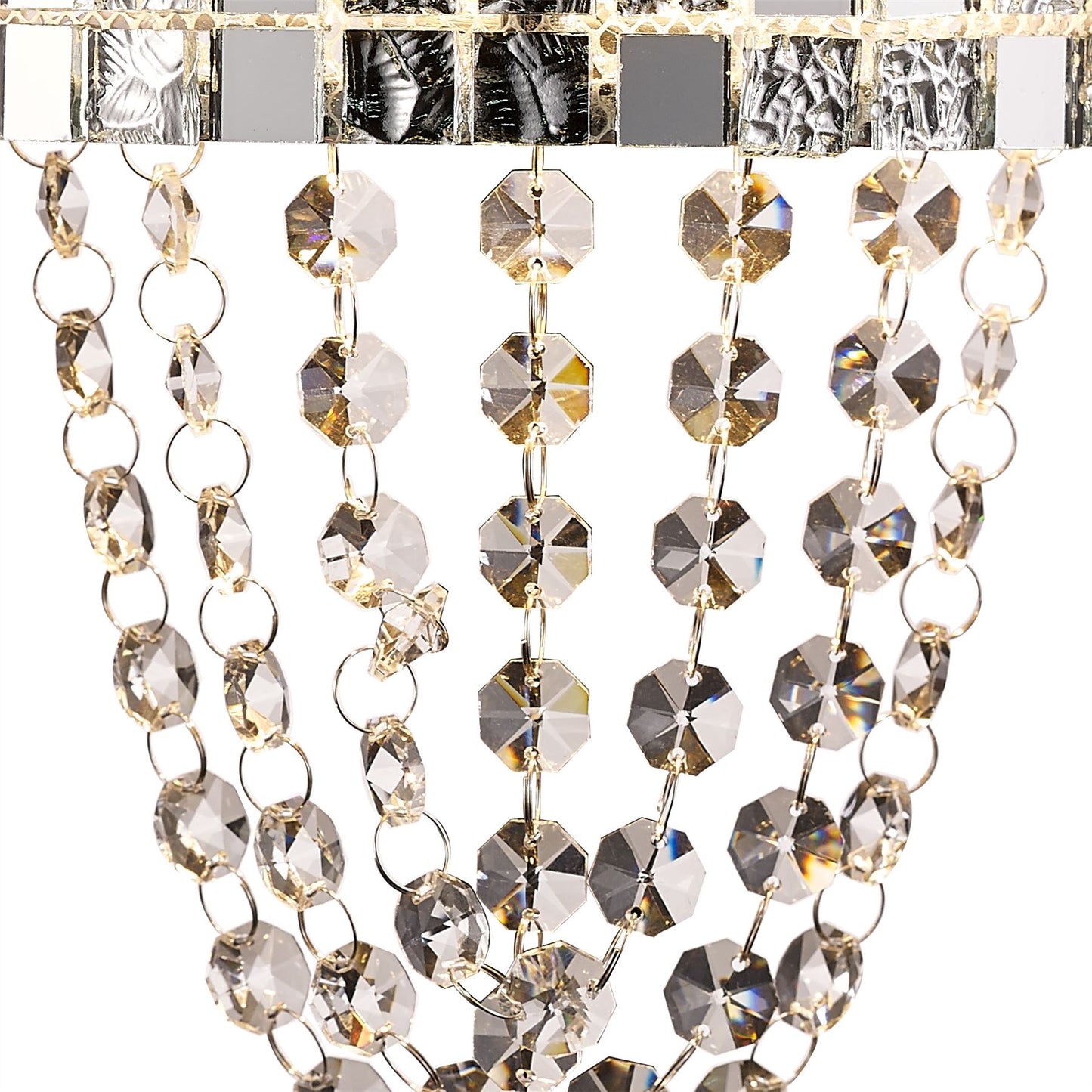 Diyas Camden Wall Light 2 Light G9 Polished Chrome/Mosaic Glass/Crystal