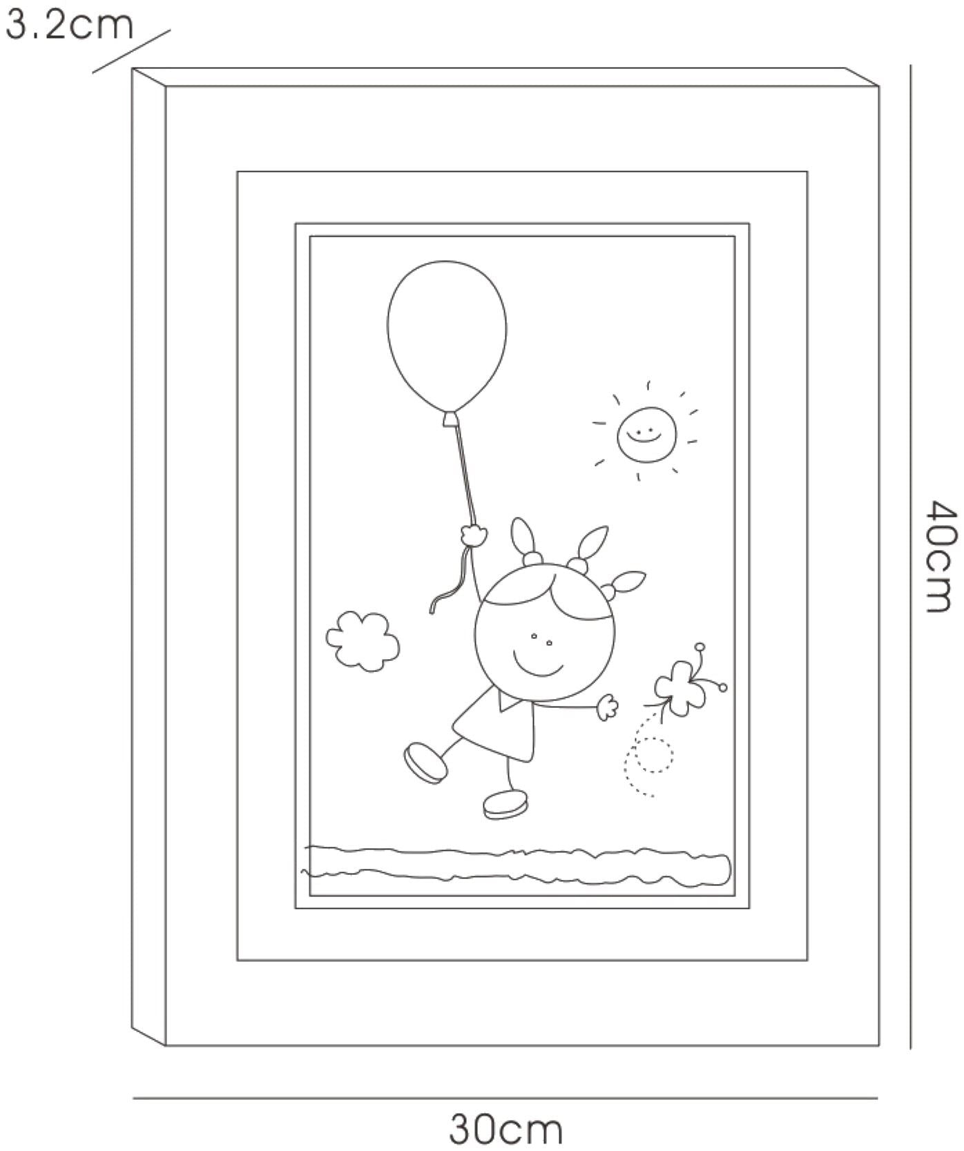 Diyas Home Crystal Wall Art (DH) Bambino Girl with Balloon, Pink Frame Green Crystal Framed