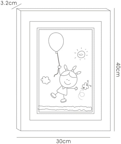 Diyas Home Crystal Wall Art (DH) Bambino Girl with Balloon, Pink Frame Green Crystal Framed