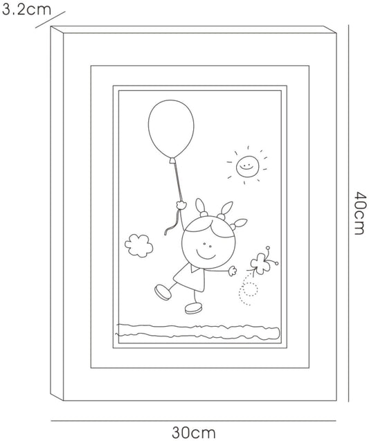 Diyas Home Crystal Wall Art (DH) Bambino Girl with Balloon, Pink Frame Green Crystal Framed